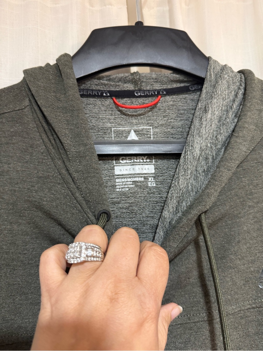 Gerry Olive Green Hooded Zip-Up Sweatshirt